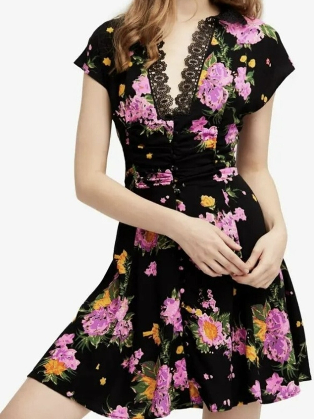 Free People Alora floral-print mini dress
